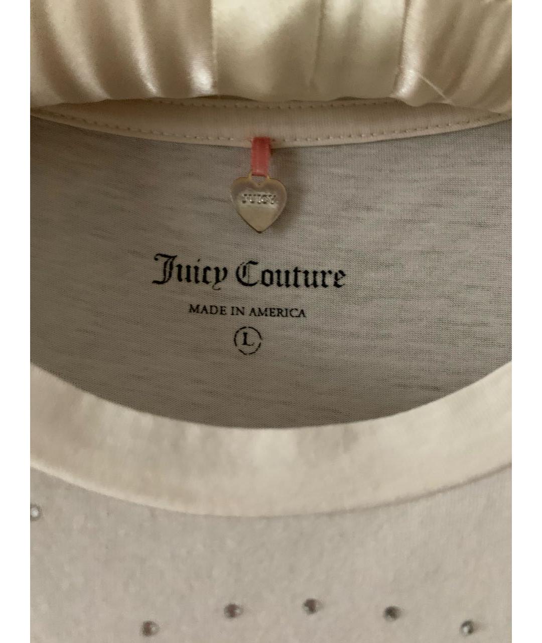 JUICY COUTURE Бежевая хлопковая футболка, фото 3