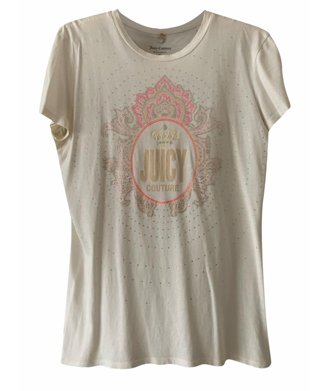 JUICY COUTURE Бежевая хлопковая футболка, фото 1