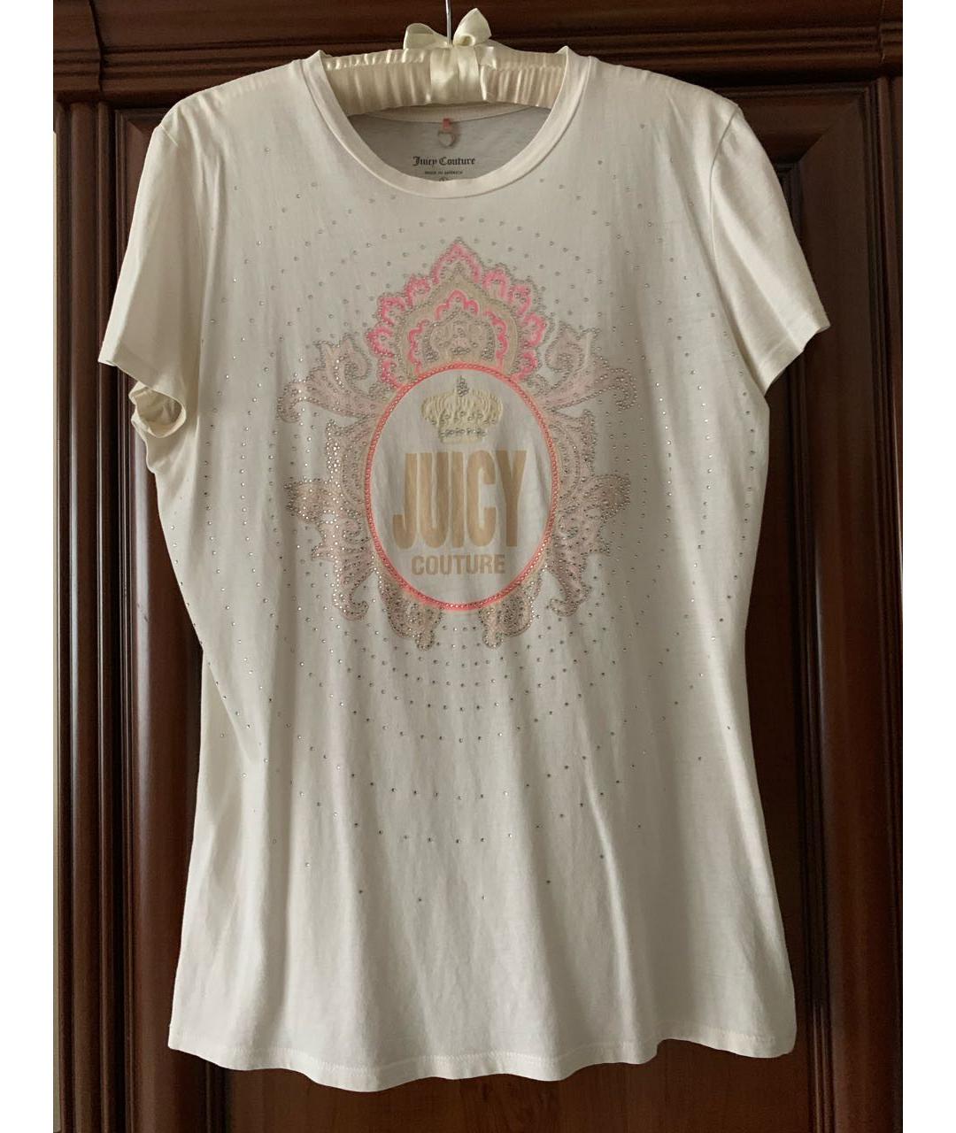 JUICY COUTURE Бежевая хлопковая футболка, фото 4