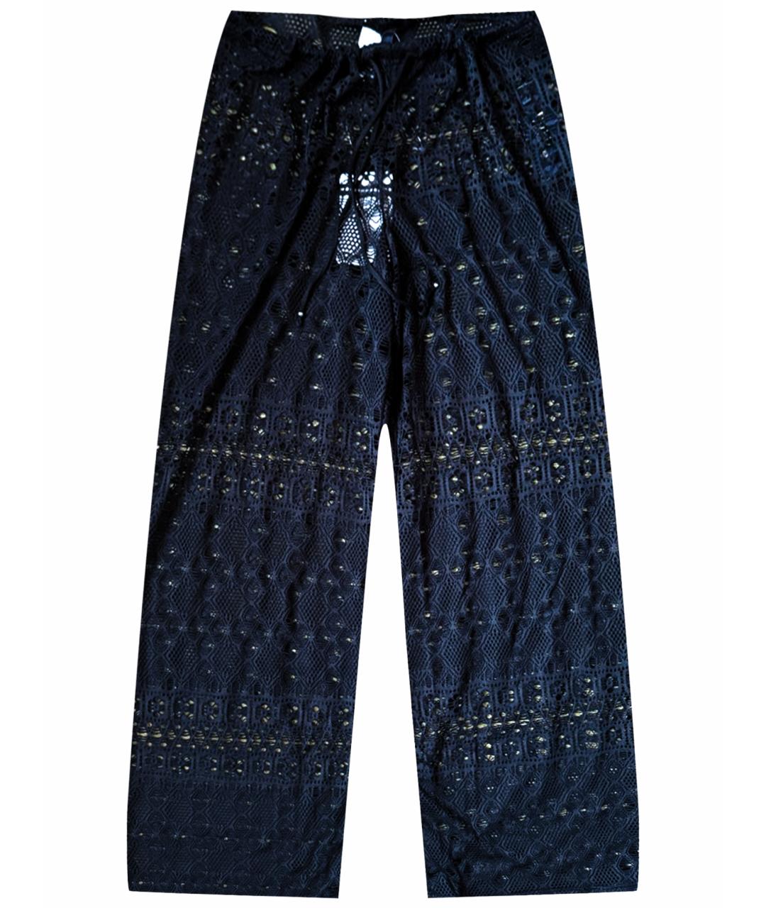 POLO RALPH LAUREN Черные полиэстеровые прямые брюки, фото 1
