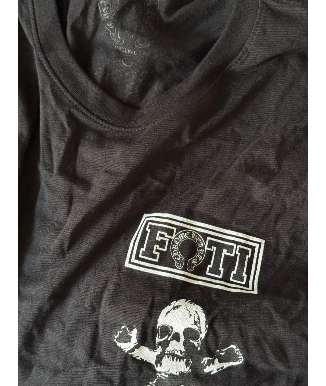 CHROME HEARTS Черная хлопковая футболка, фото 3