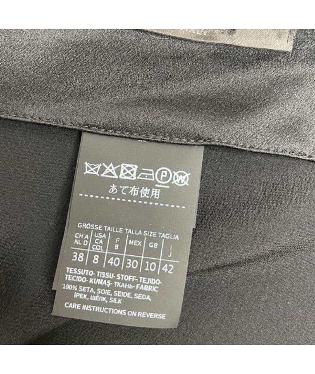 MAX MARA Черные шелковые прямые брюки, фото 3