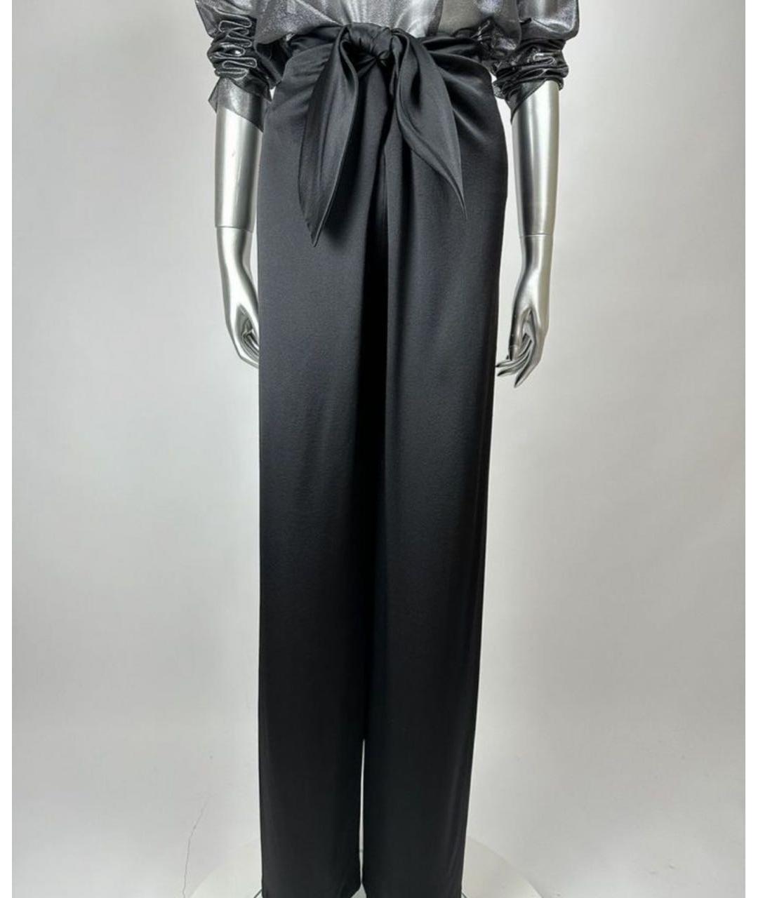 MAX MARA Черные шелковые прямые брюки, фото 6