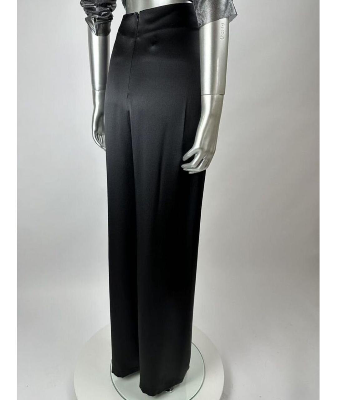 MAX MARA Черные шелковые прямые брюки, фото 2