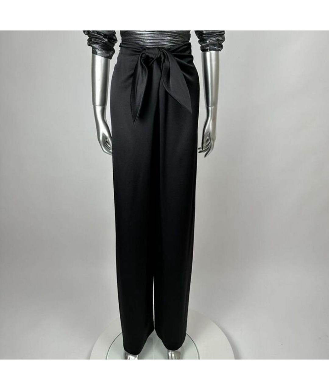 MAX MARA Черные шелковые прямые брюки, фото 7