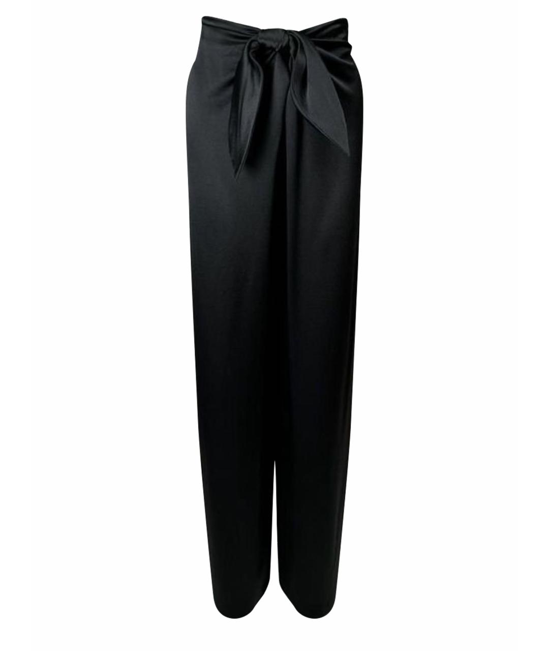 MAX MARA Черные шелковые прямые брюки, фото 1