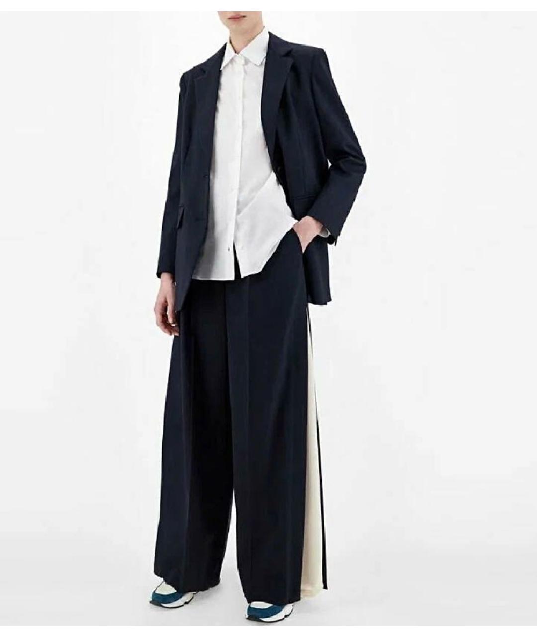 MAX MARA Синие полиэстеровые прямые брюки, фото 8