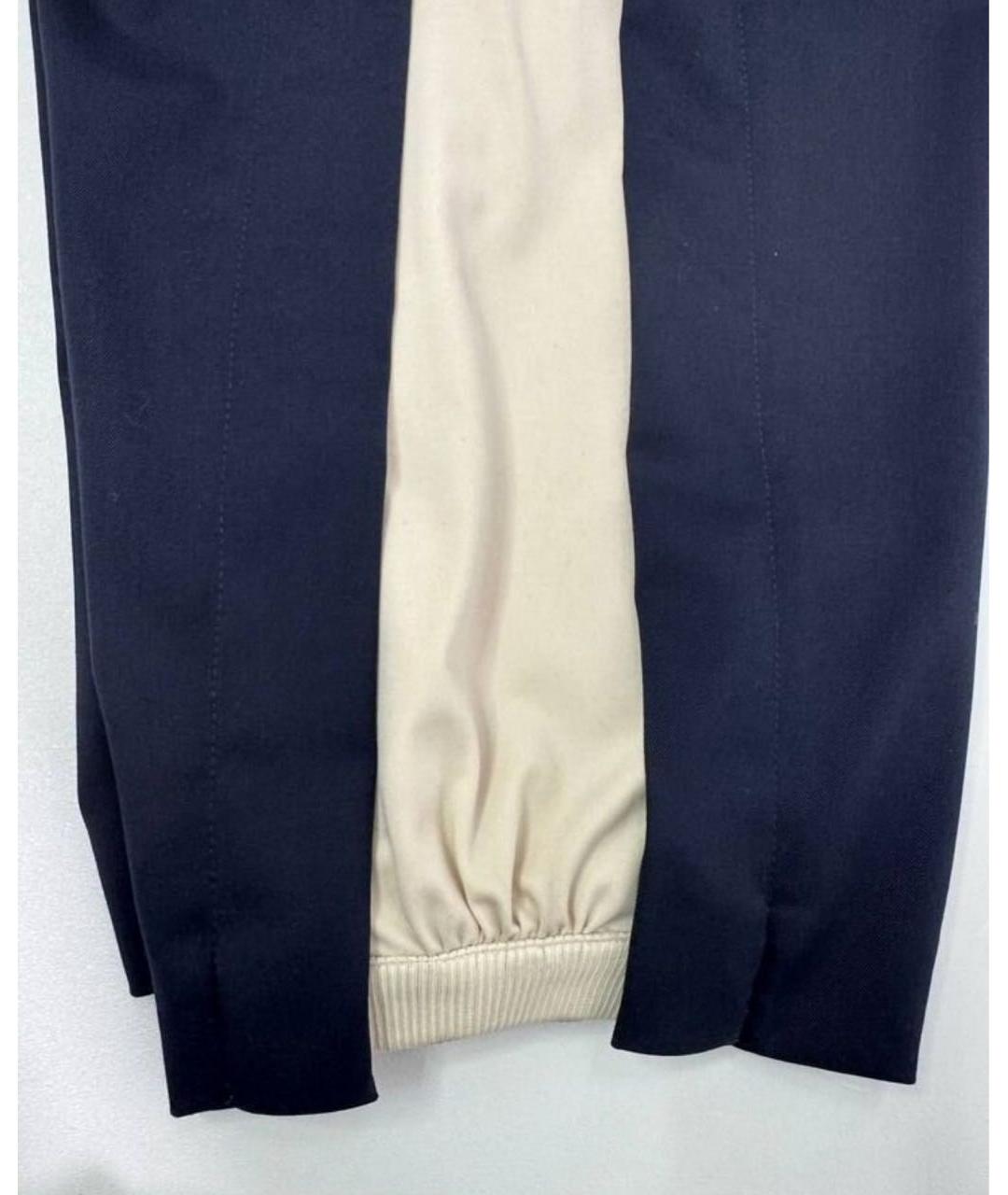 MAX MARA Синие полиэстеровые прямые брюки, фото 5
