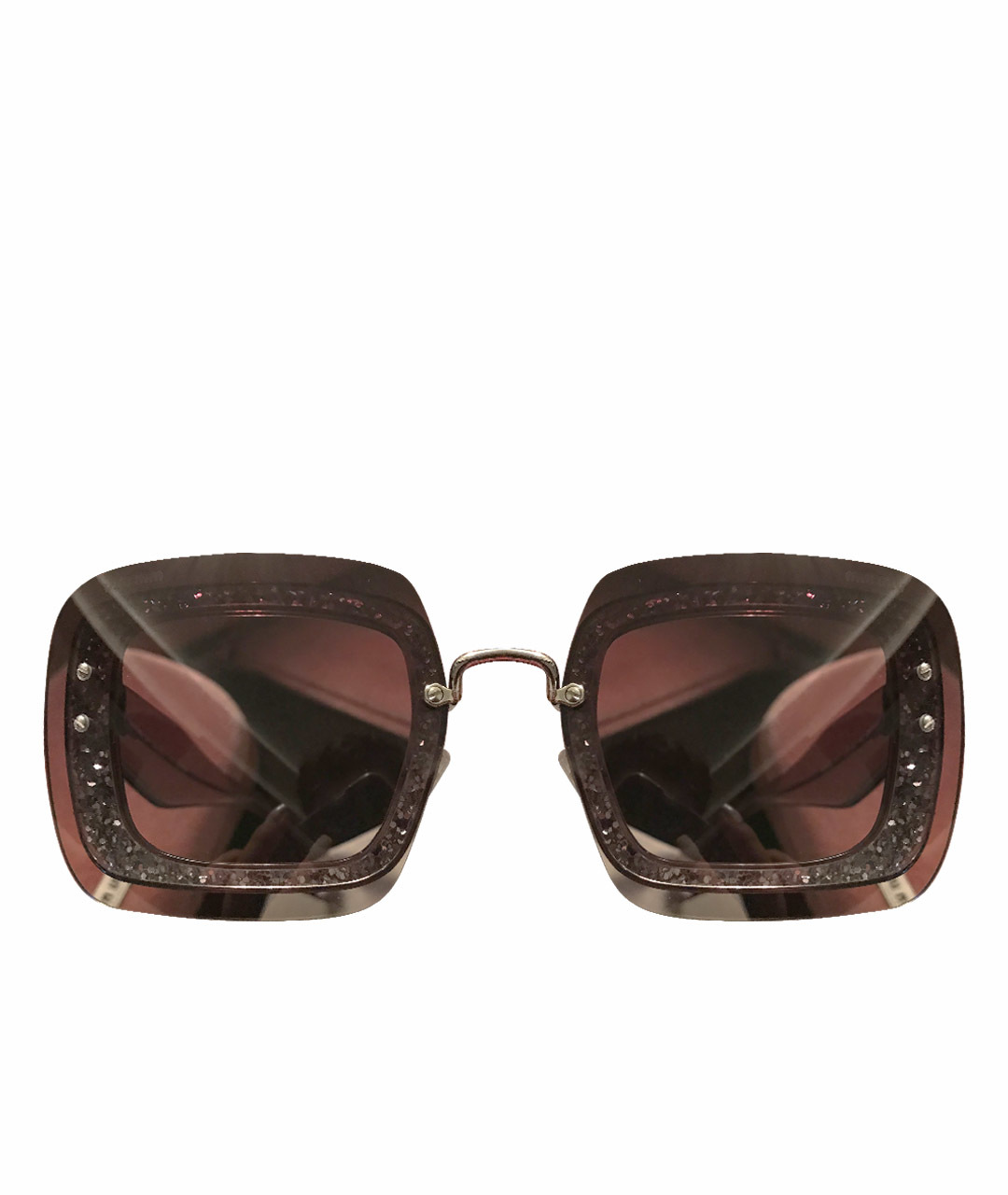 MIU MIU Антрацитовые пластиковые солнцезащитные очки, фото 1