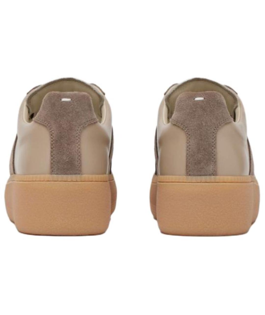 MAISON MARGIELA Коричневые кожаные кроссовки, фото 4