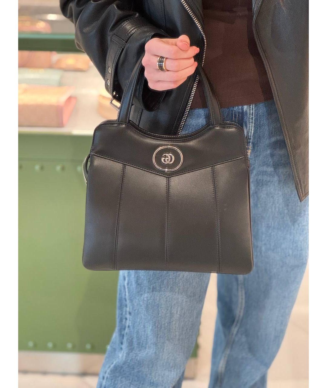 GUCCI Черная кожаная сумка тоут, фото 4