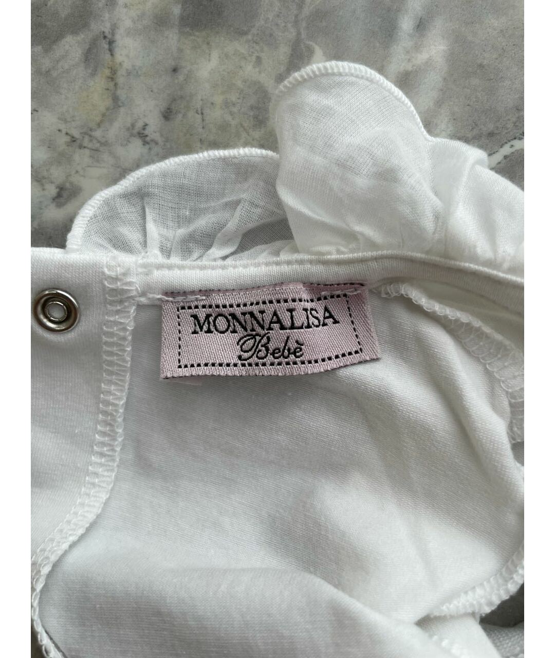 MONNALISA Белый хлопковый боди/ползунок, фото 4