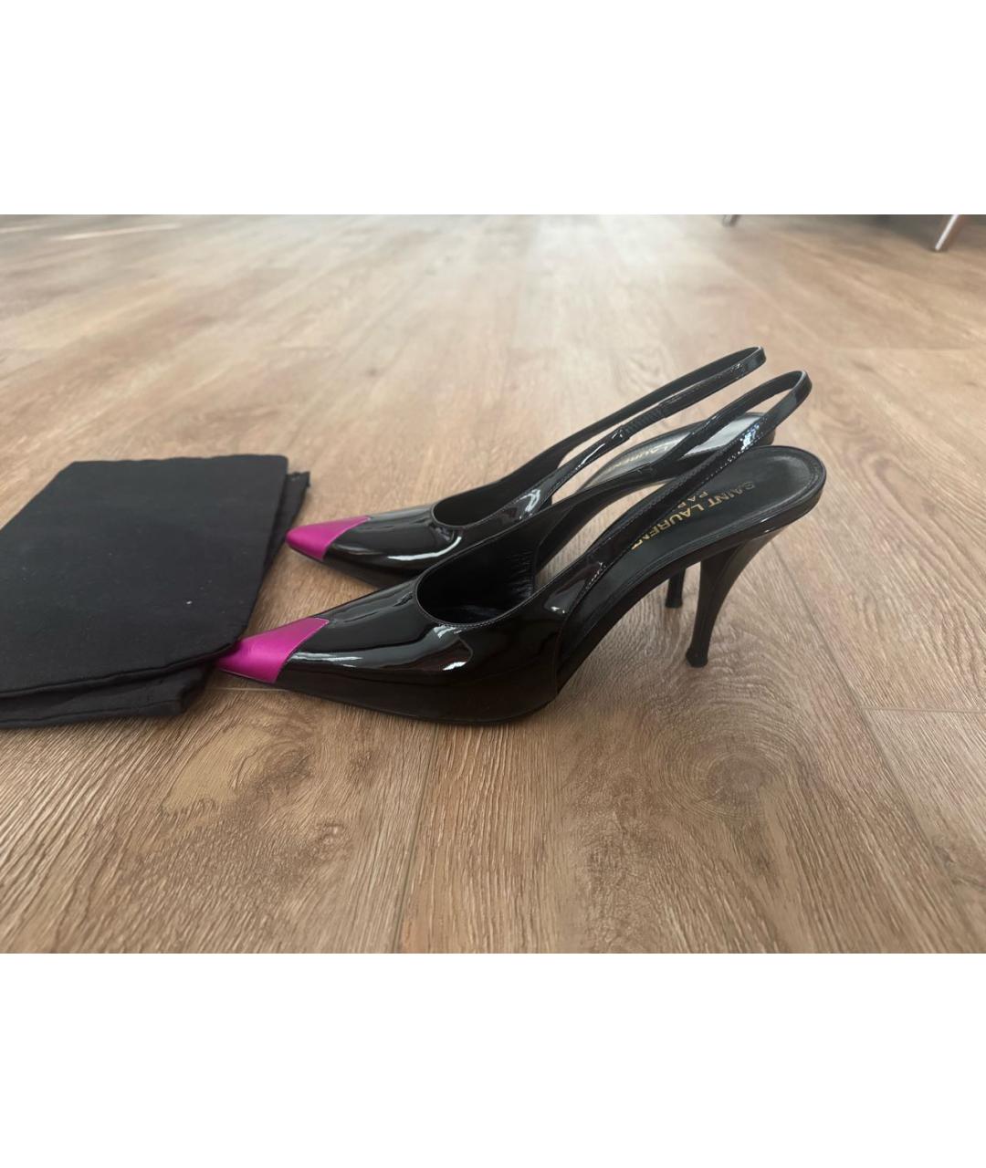 SAINT LAURENT Черные туфли из лакированной кожи, фото 6