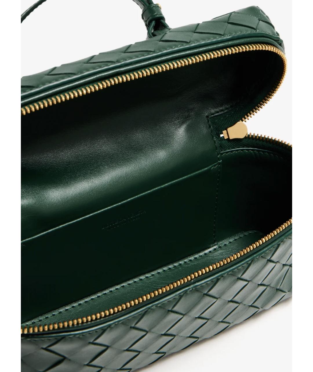 BOTTEGA VENETA Зеленая кожаная сумка с короткими ручками, фото 4