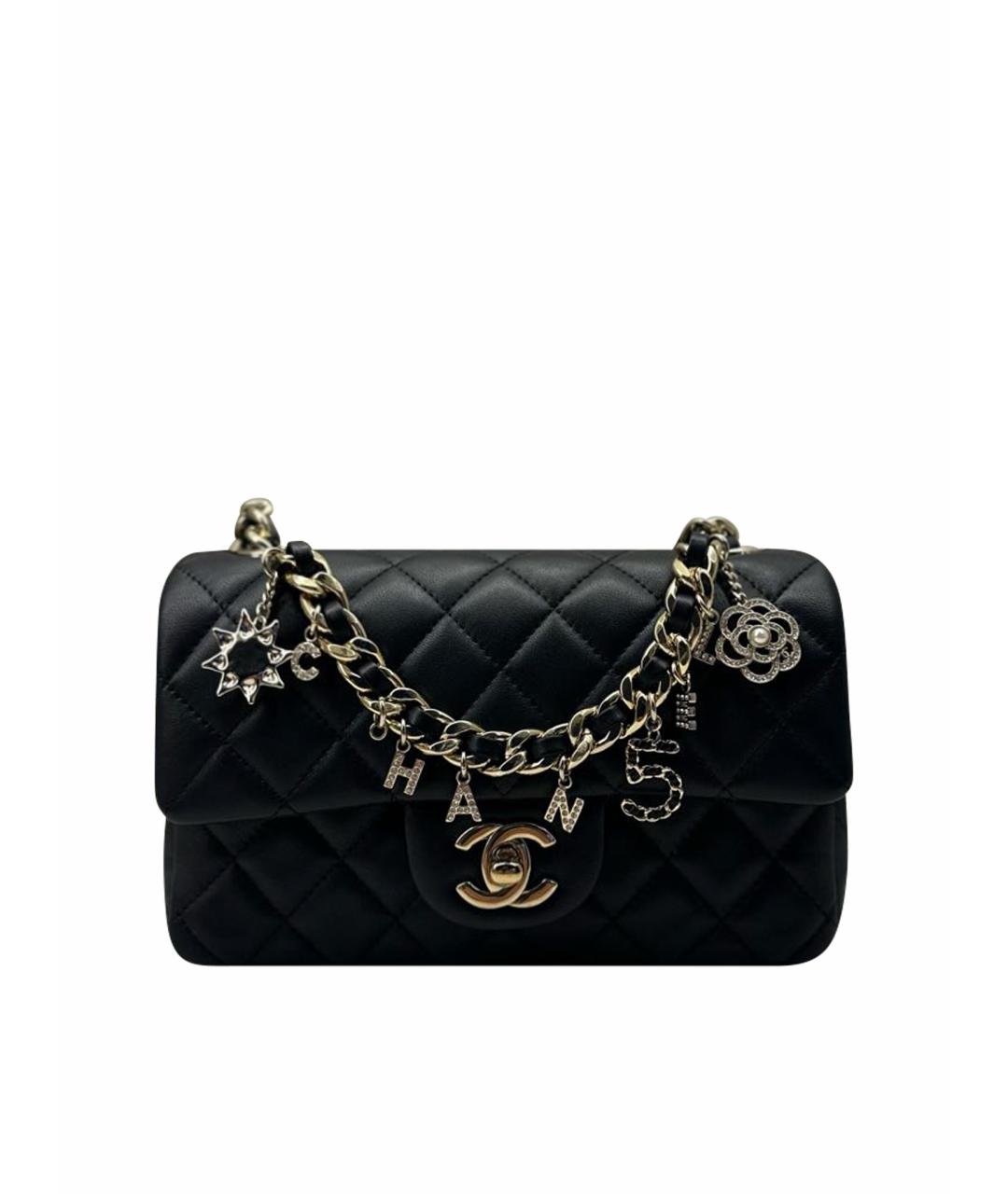 CHANEL Черная кожаная сумка с короткими ручками, фото 1