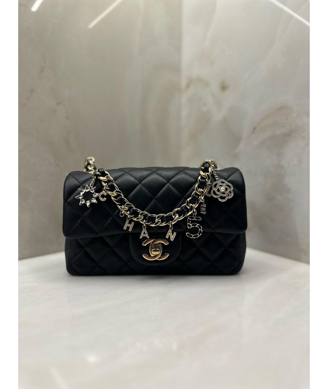 CHANEL Черная кожаная сумка с короткими ручками, фото 8