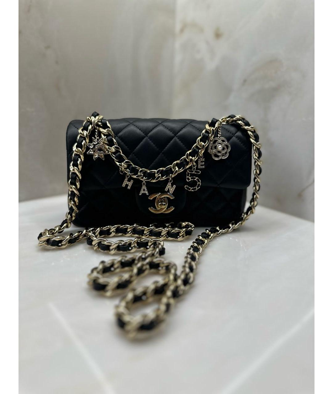CHANEL Черная кожаная сумка с короткими ручками, фото 3