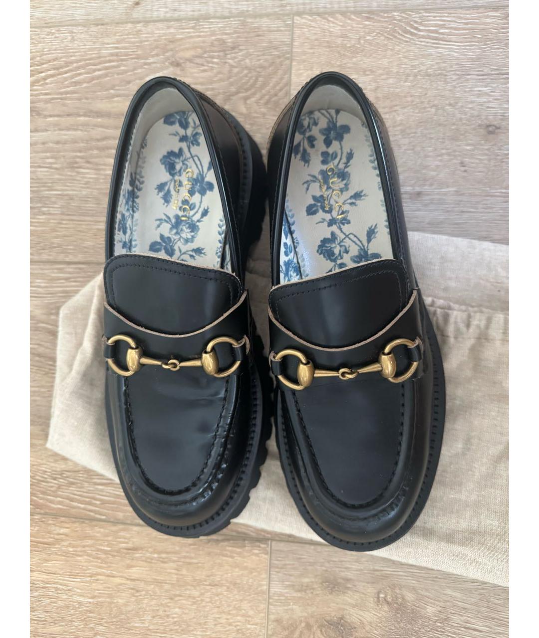 GUCCI Черные кожаные лоферы, фото 3