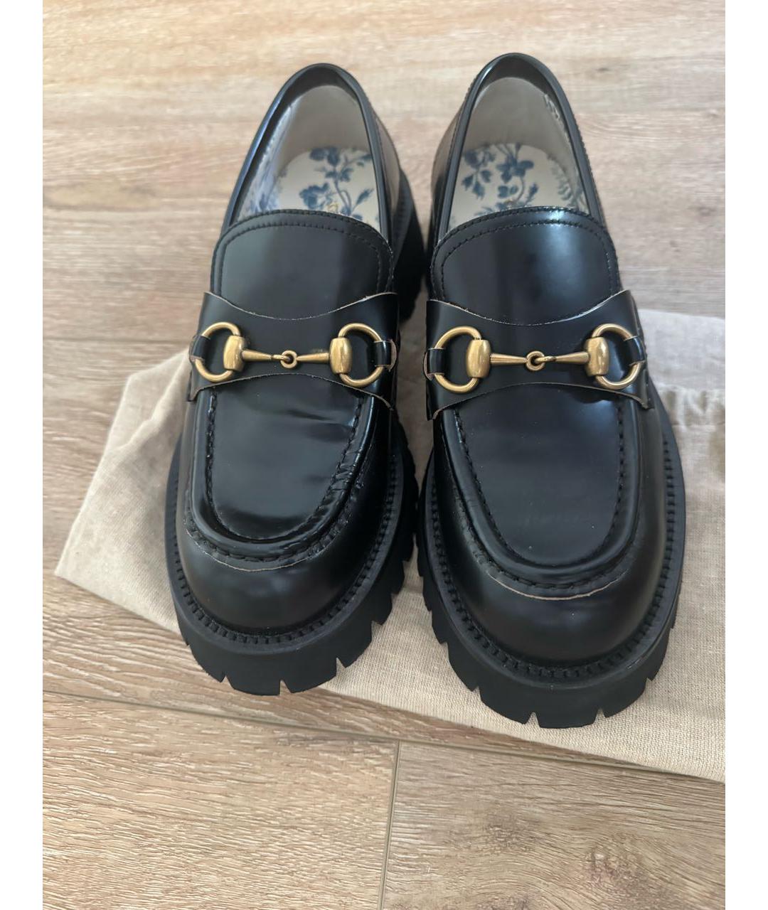 GUCCI Черные кожаные лоферы, фото 2