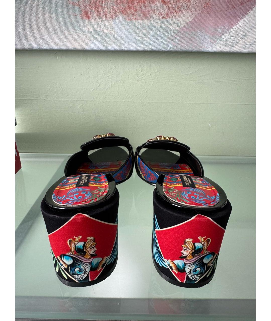 DOLCE&GABBANA Черные текстильные мюли, фото 4