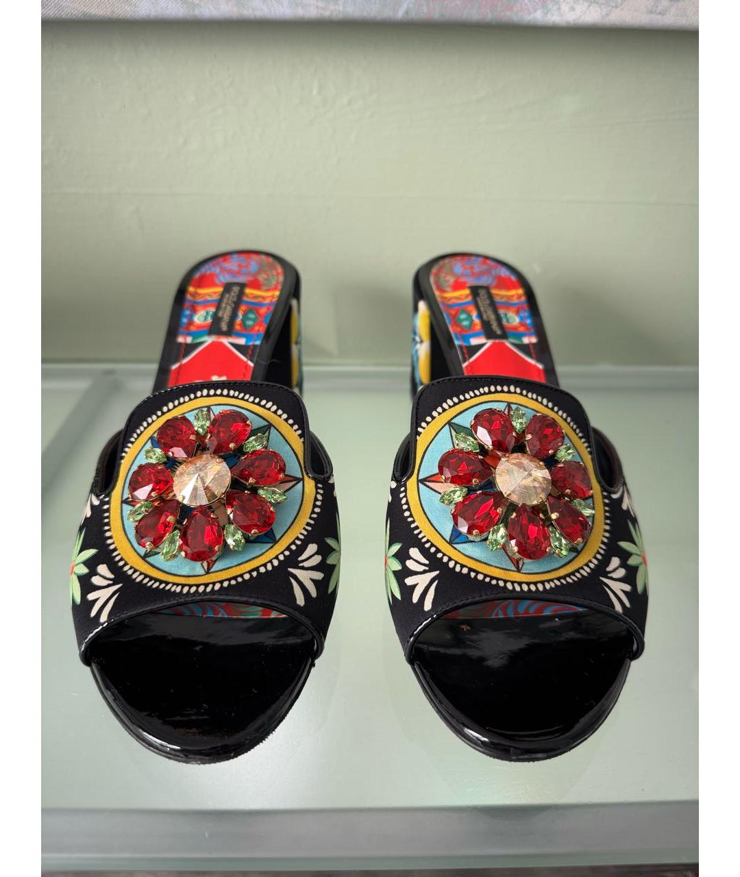 DOLCE&GABBANA Черные текстильные мюли, фото 2