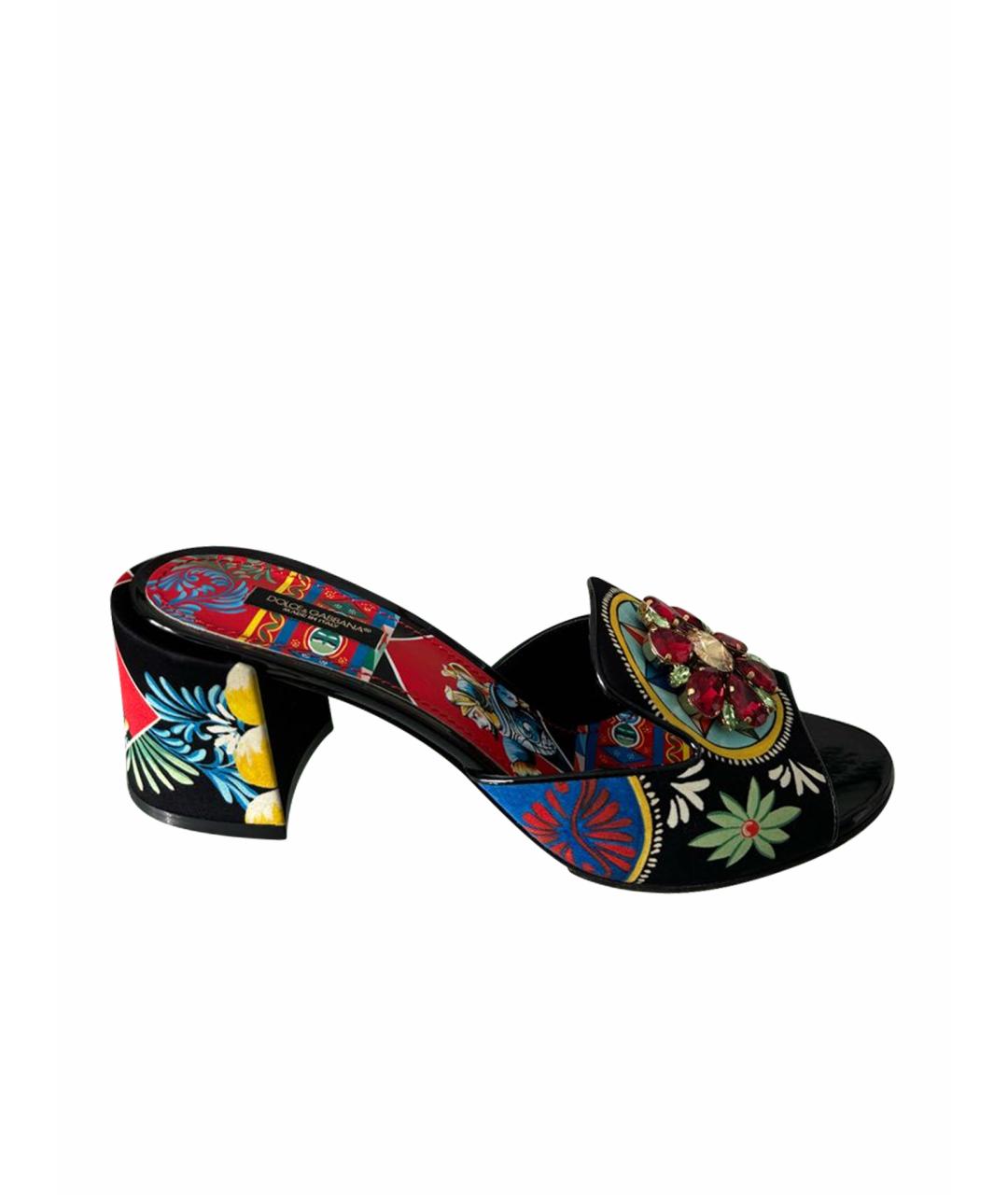 DOLCE&GABBANA Черные текстильные мюли, фото 1