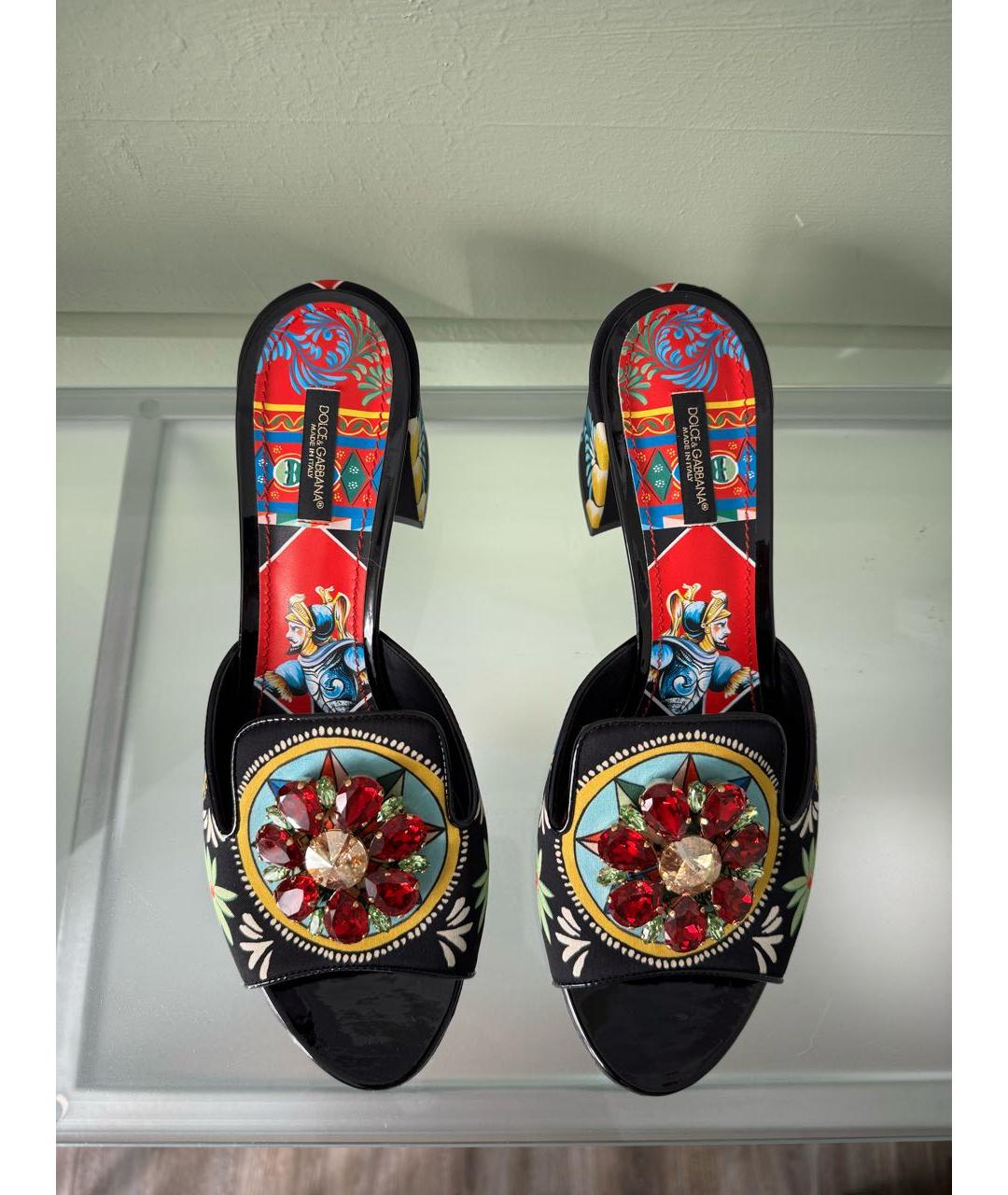 DOLCE&GABBANA Черные текстильные мюли, фото 3