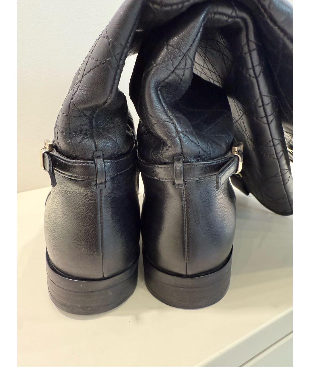 CHRISTIAN DIOR Черные кожаные сапоги, фото 3