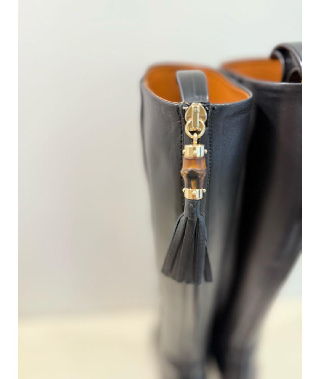 GUCCI Черные кожаные сапоги, фото 4
