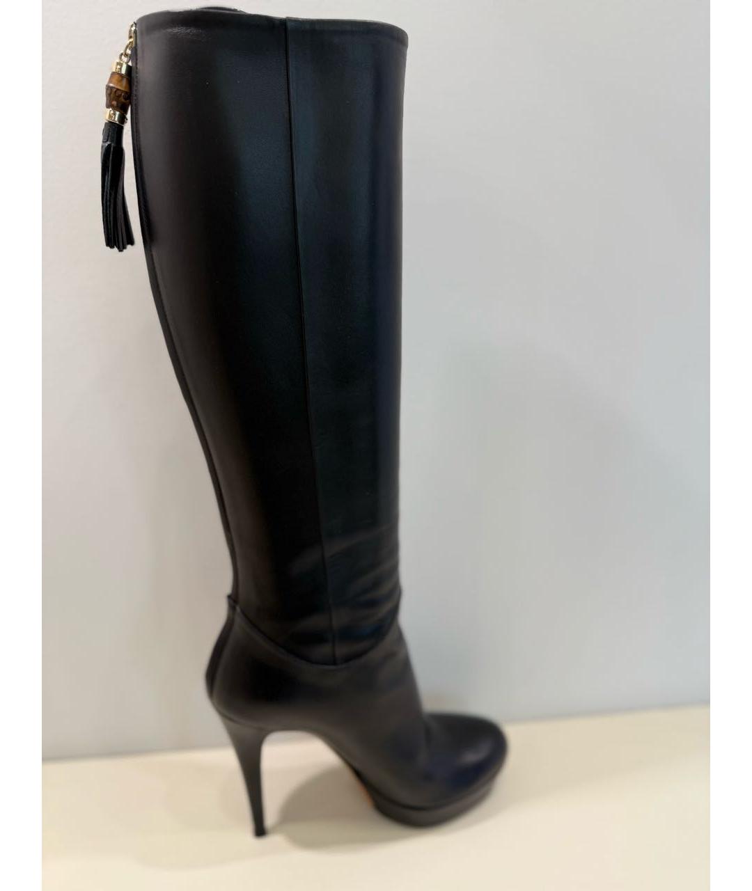 GUCCI Черные кожаные сапоги, фото 8