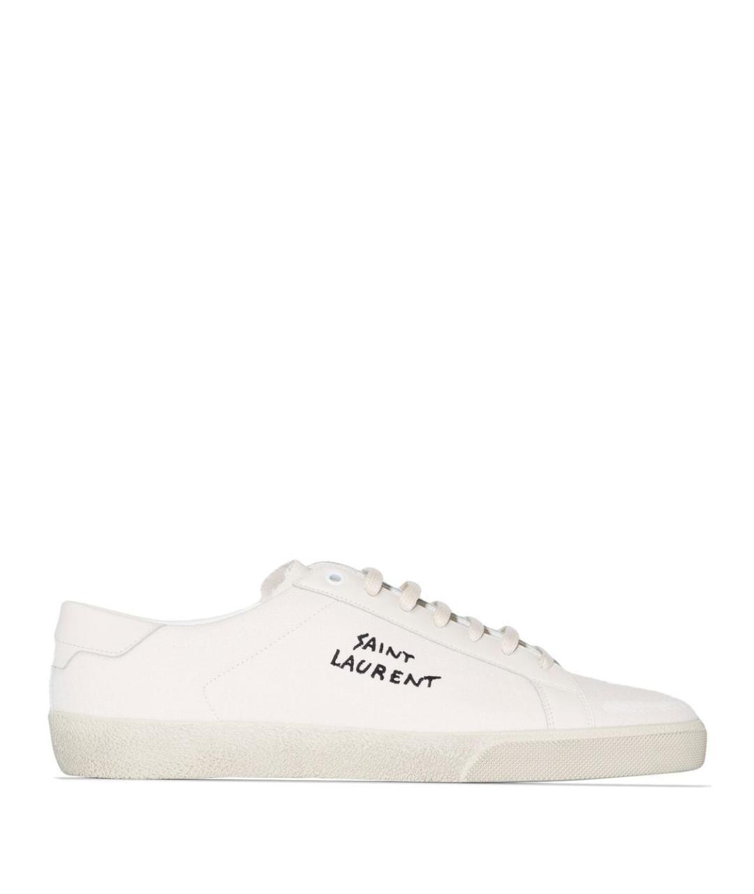 SAINT LAURENT Белые текстильные низкие кроссовки / кеды, фото 1