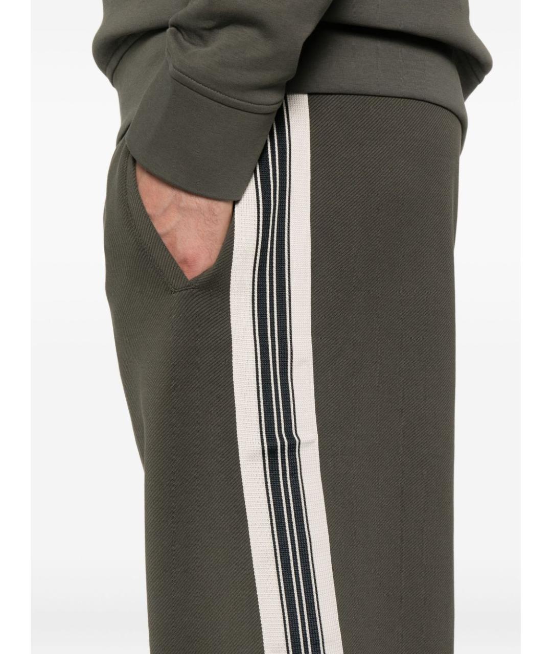 EMPORIO ARMANI Зеленые хлопковые повседневные брюки, фото 2