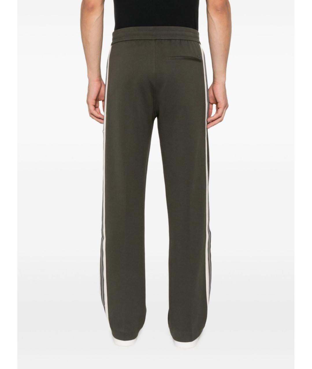 EMPORIO ARMANI Зеленые хлопковые повседневные брюки, фото 3