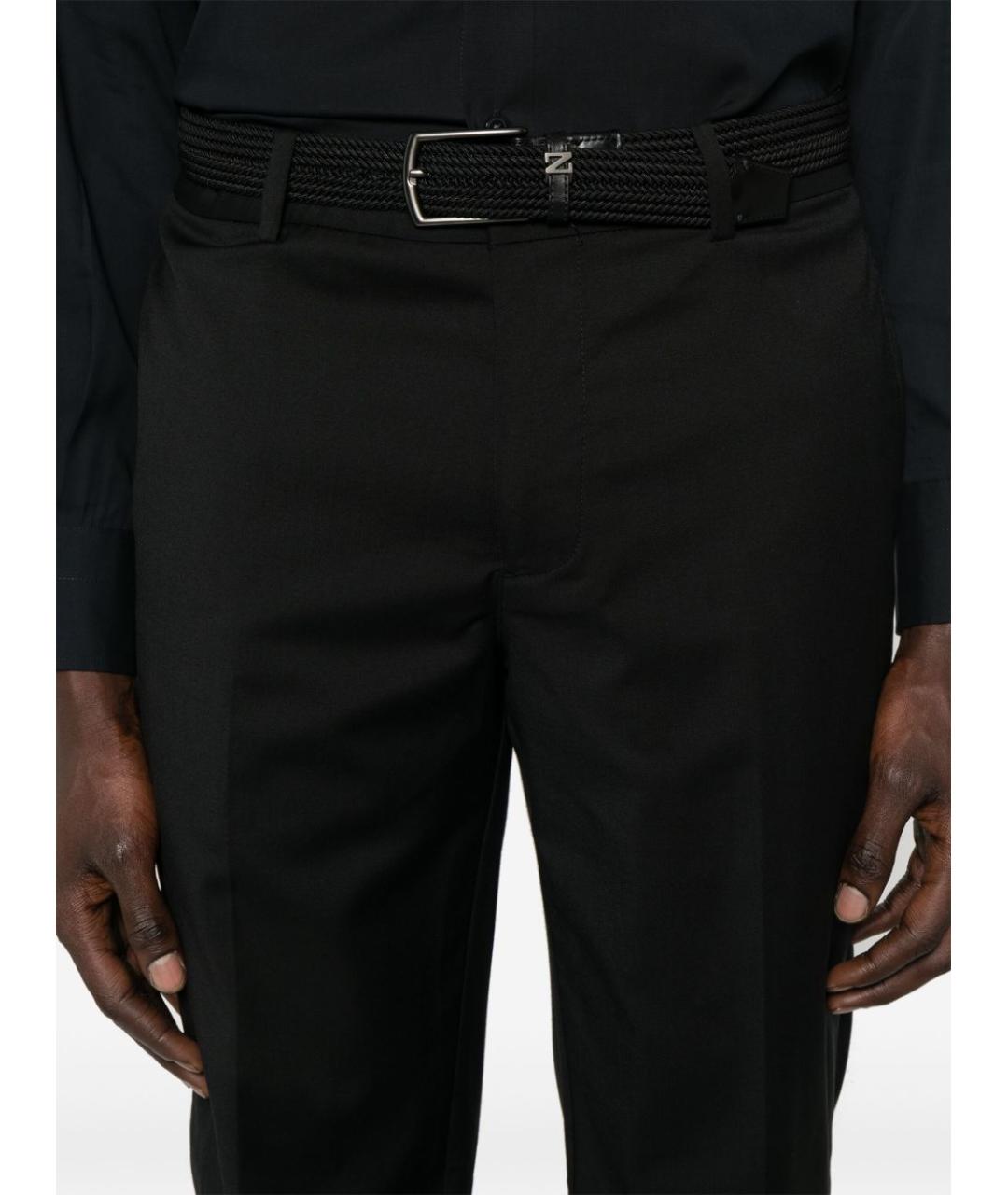 EMPORIO ARMANI Черные хлопковые повседневные брюки, фото 2