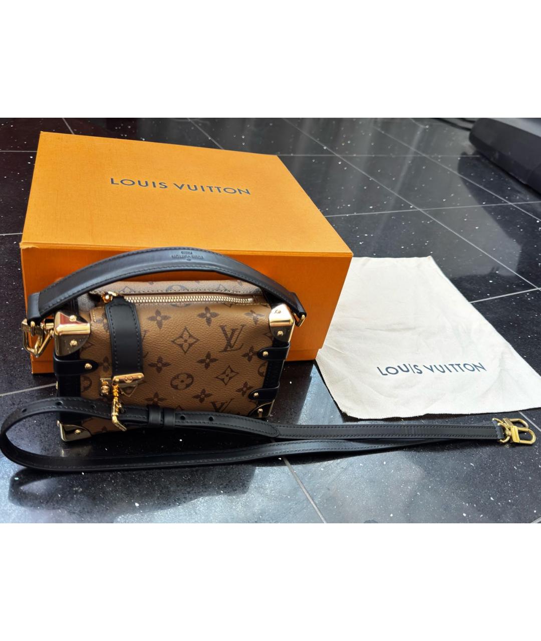 LOUIS VUITTON Коричневая кожаная сумка через плечо, фото 2