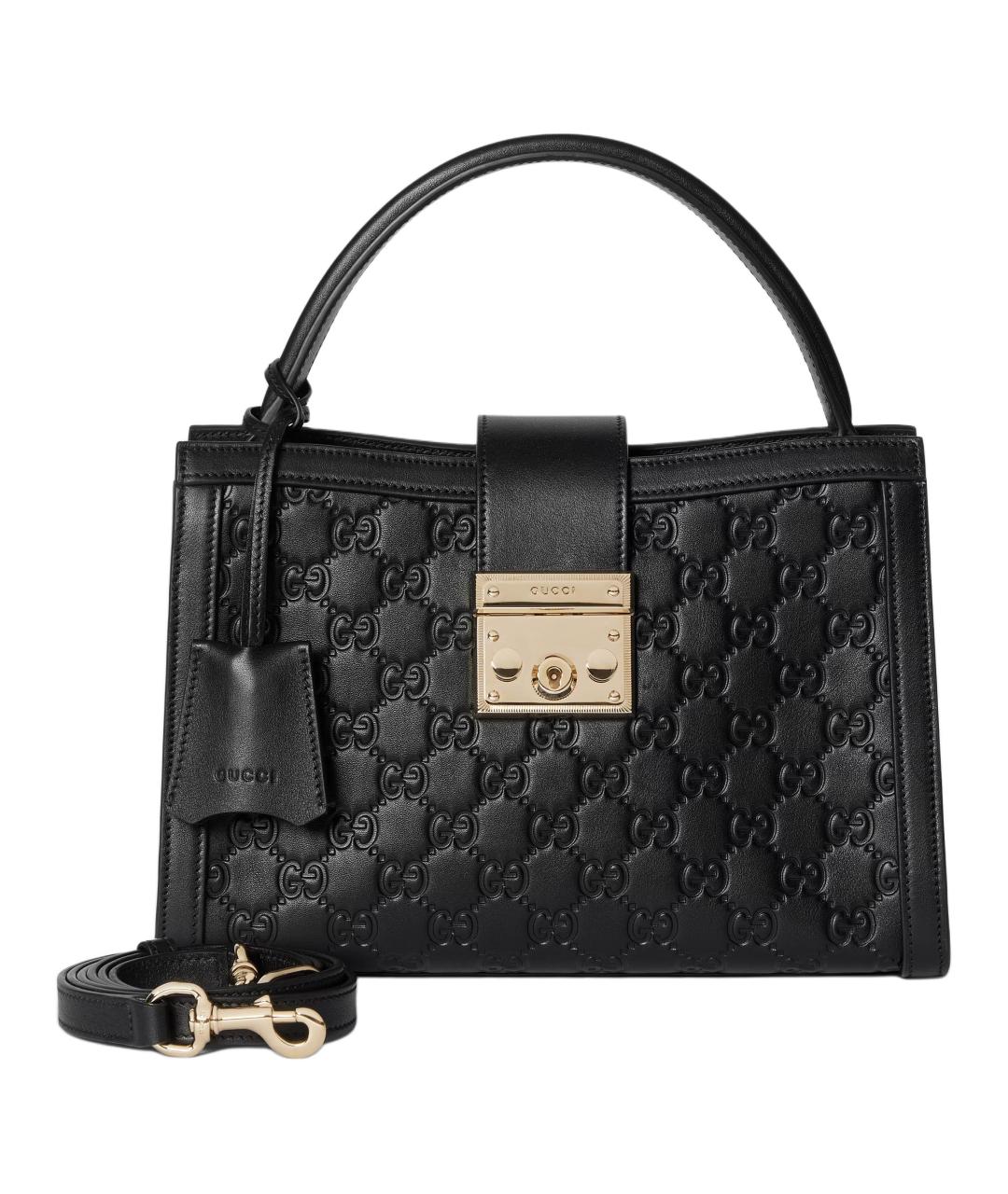 GUCCI Черная кожаная сумка через плечо, фото 2