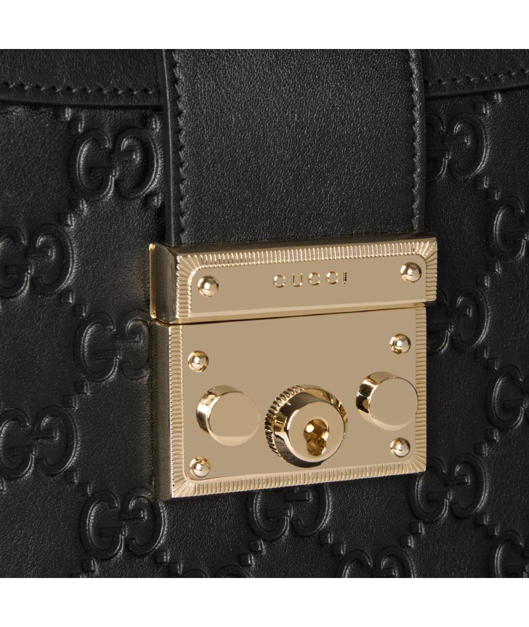 GUCCI Черная кожаная сумка через плечо, фото 7