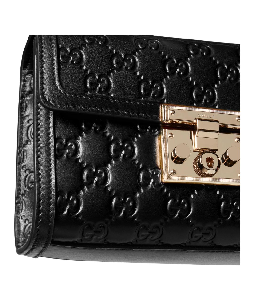 GUCCI Черная кожаная сумка через плечо, фото 7