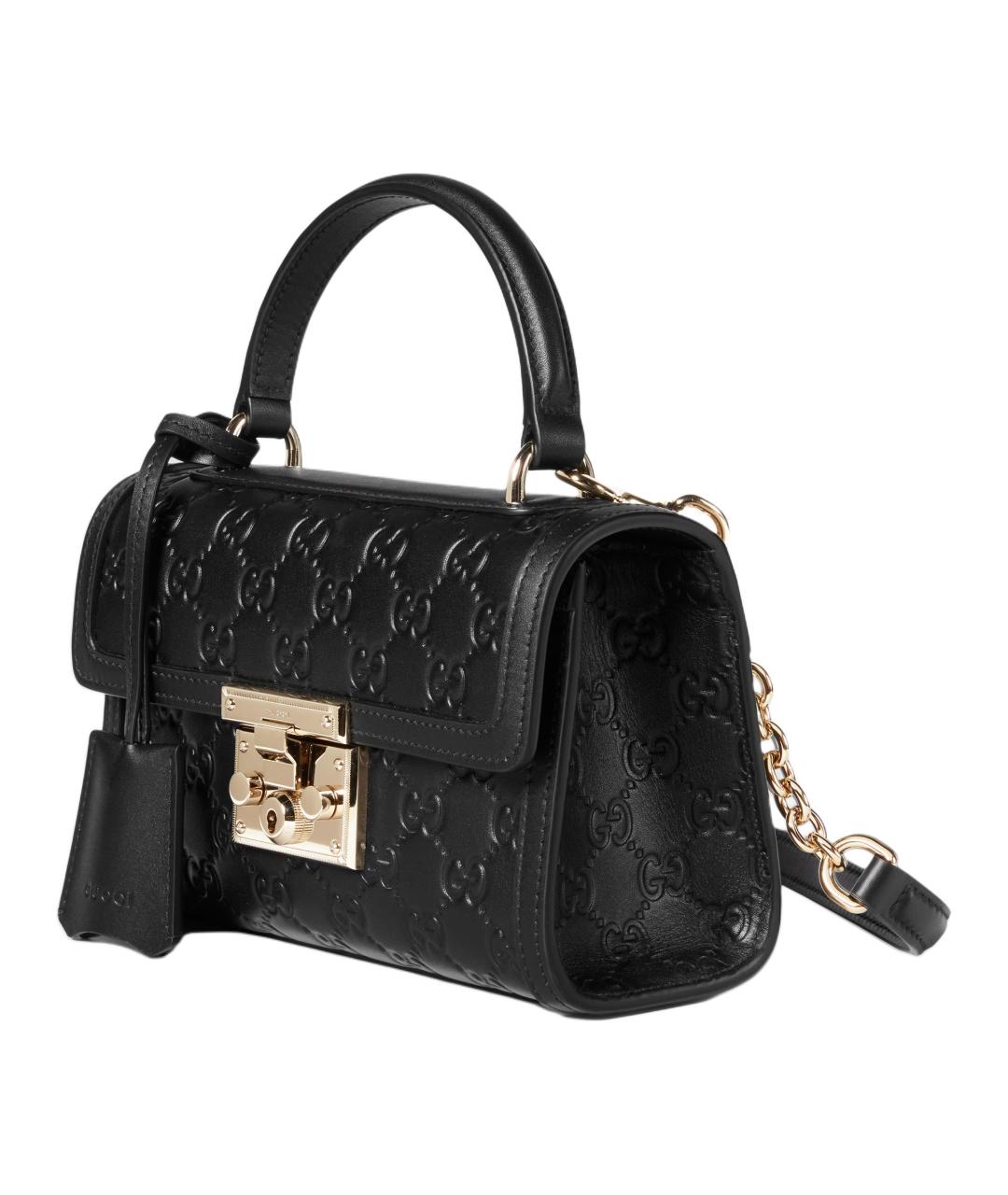 GUCCI Черная кожаная сумка через плечо, фото 2