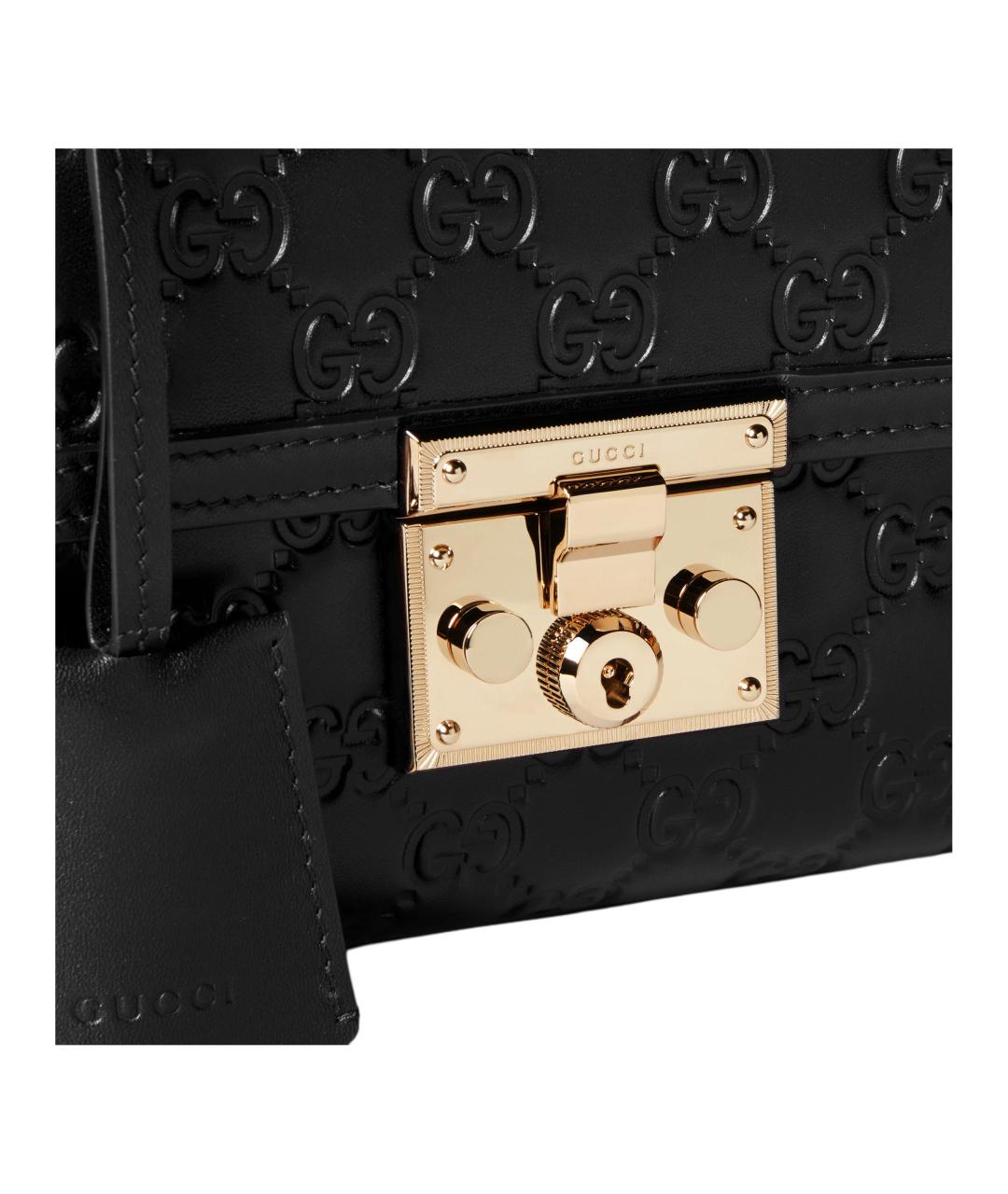 GUCCI Черная кожаная сумка через плечо, фото 6