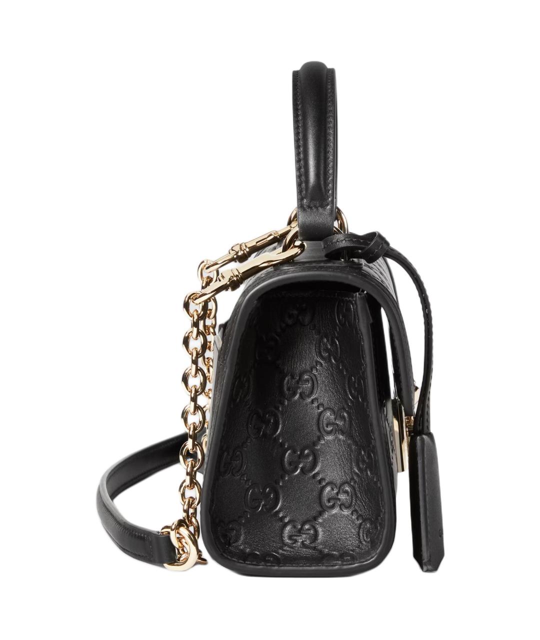 GUCCI Черная кожаная сумка через плечо, фото 3