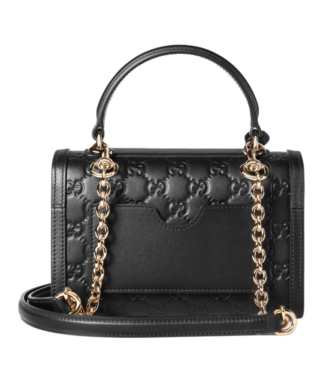 GUCCI Черная кожаная сумка через плечо, фото 4
