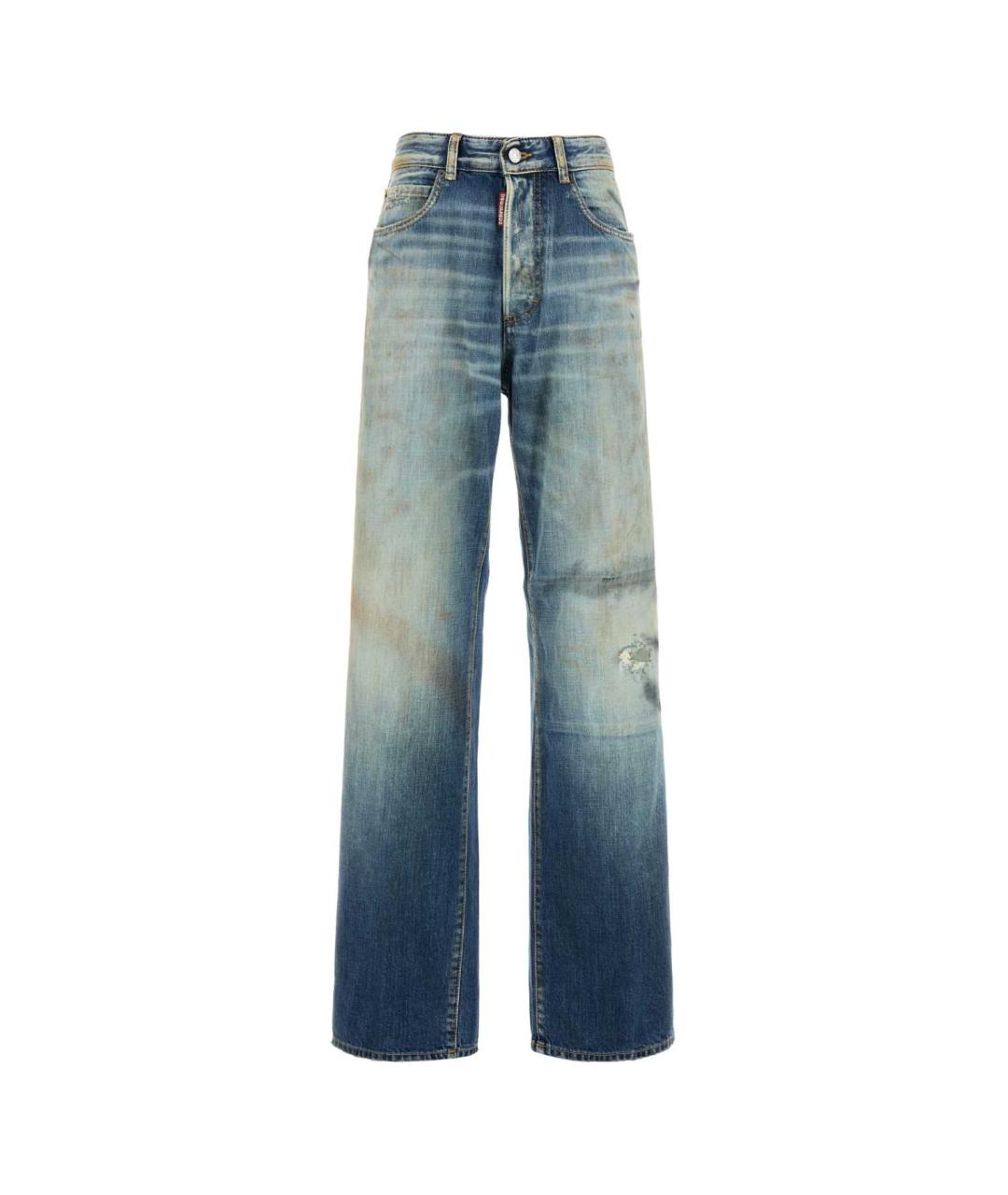 DSQUARED2 Голубые хлопковые прямые джинсы, фото 1