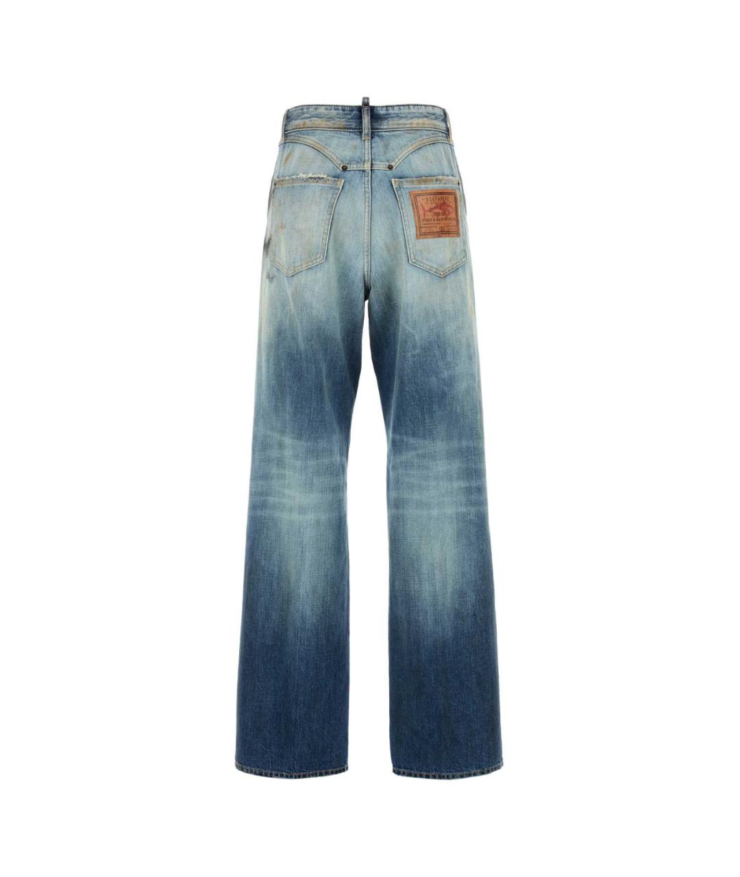 DSQUARED2 Голубые хлопковые прямые джинсы, фото 2