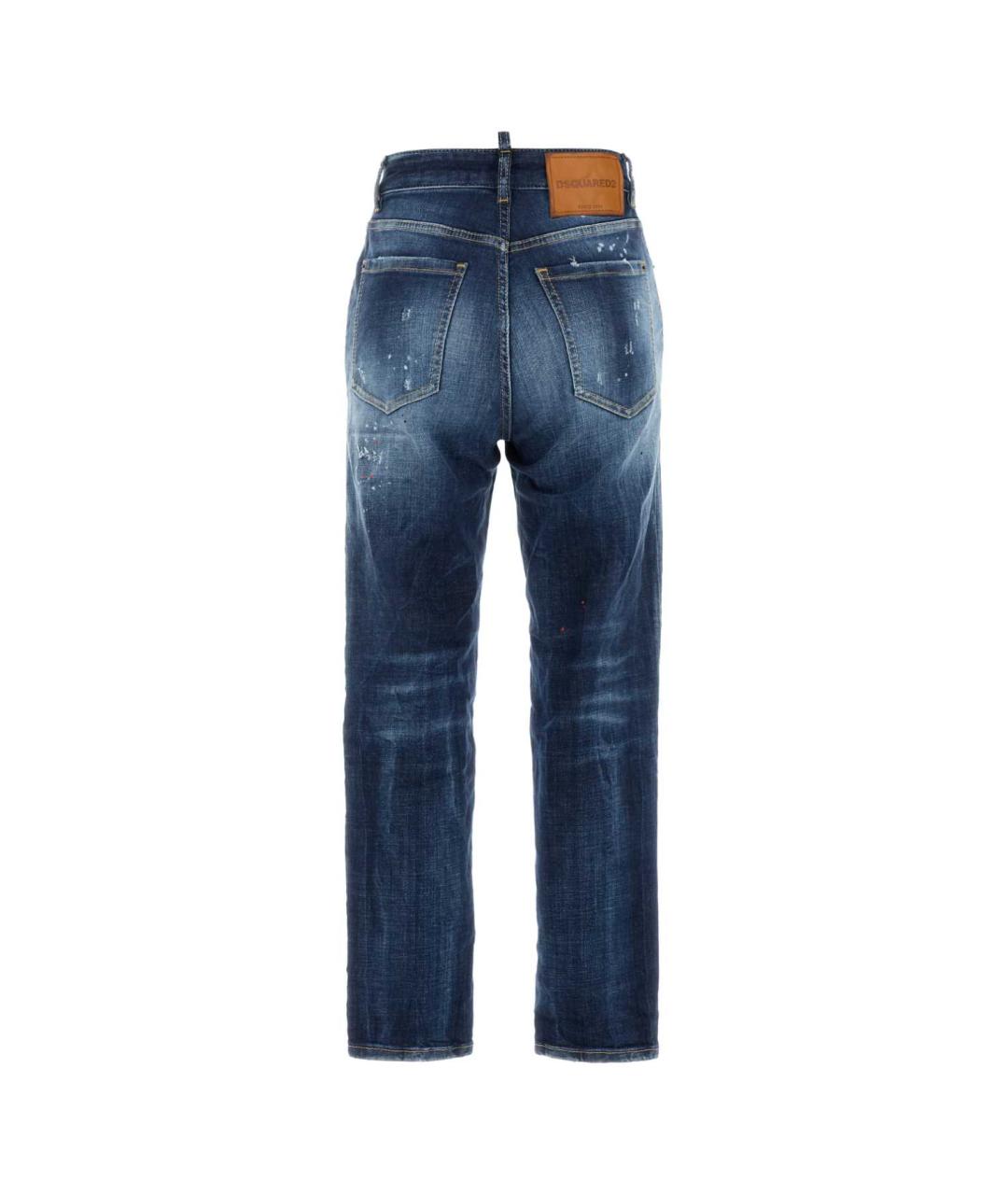 DSQUARED2 Синие хлопко-эластановые прямые джинсы, фото 2