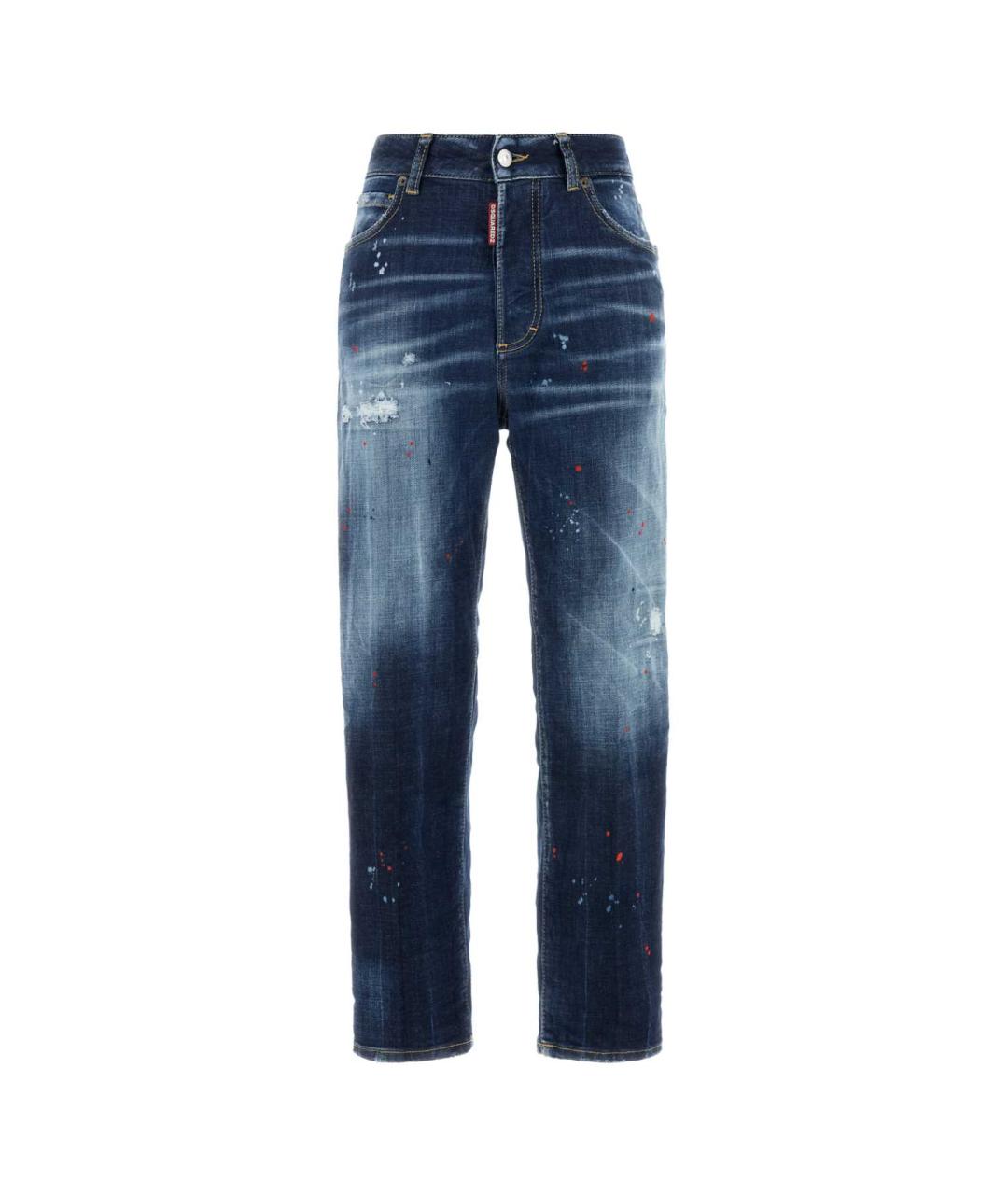 DSQUARED2 Синие хлопко-эластановые прямые джинсы, фото 1