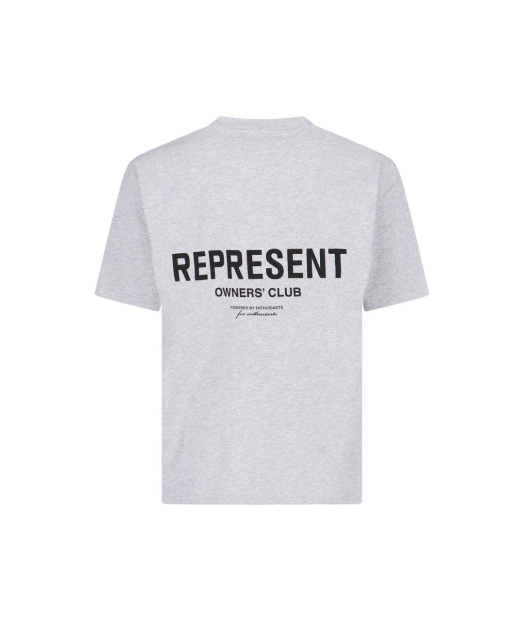 REPRESENT Серая хлопковая футболка, фото 2