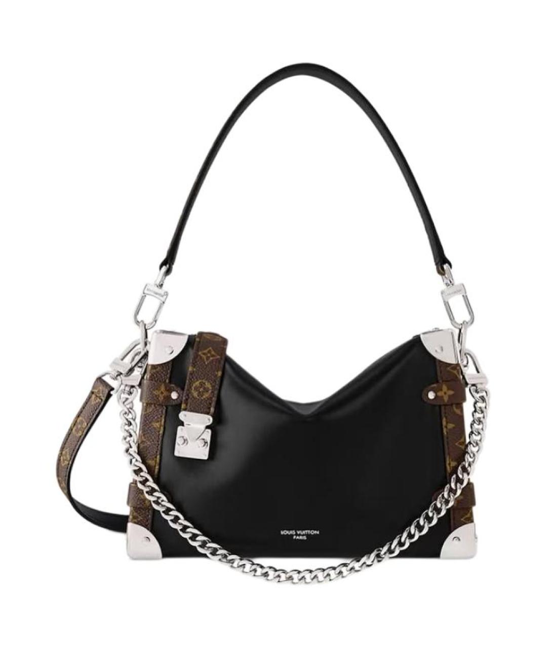 LOUIS VUITTON Черная кожаная сумка с короткими ручками, фото 1