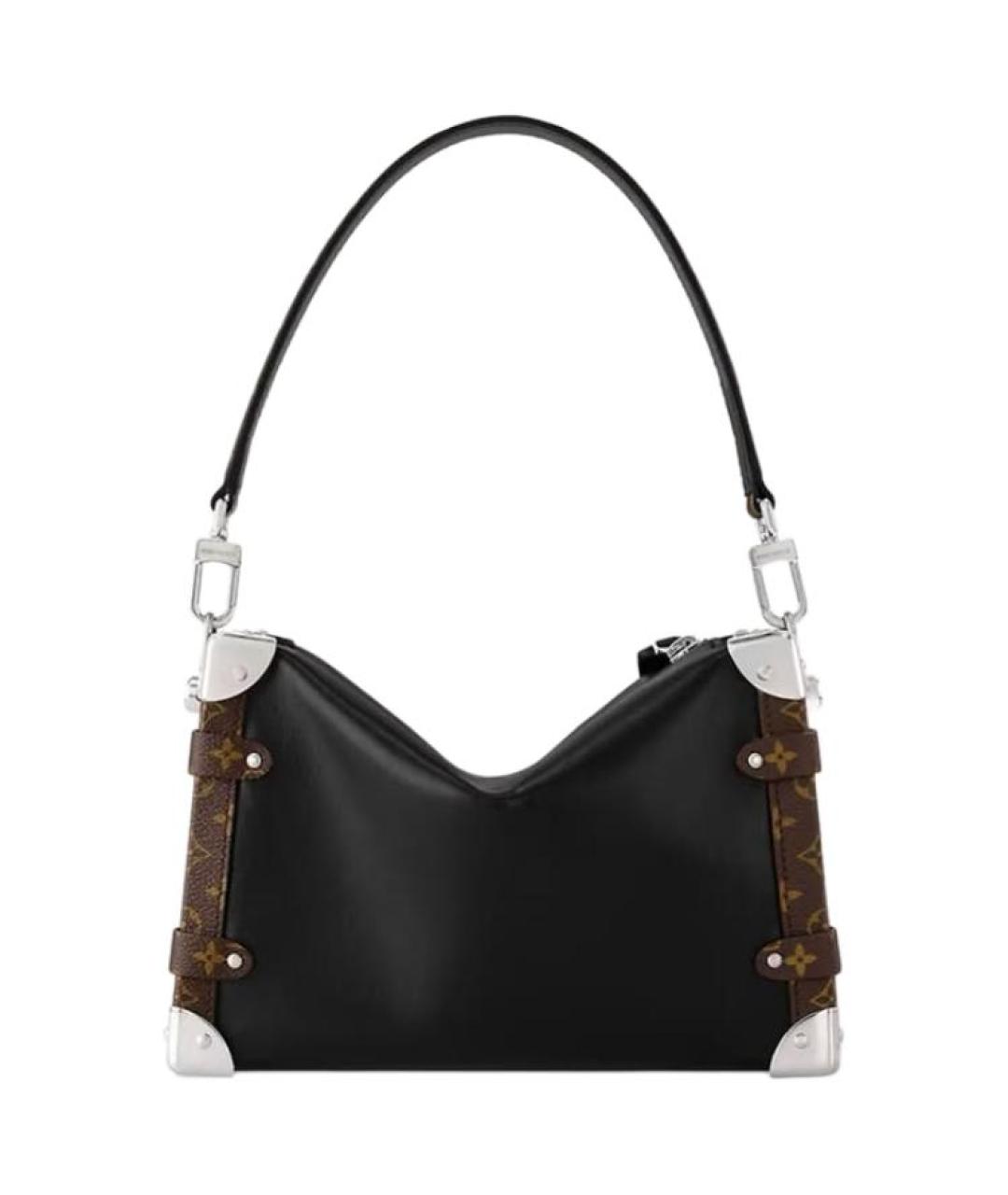 LOUIS VUITTON Черная кожаная сумка с короткими ручками, фото 3