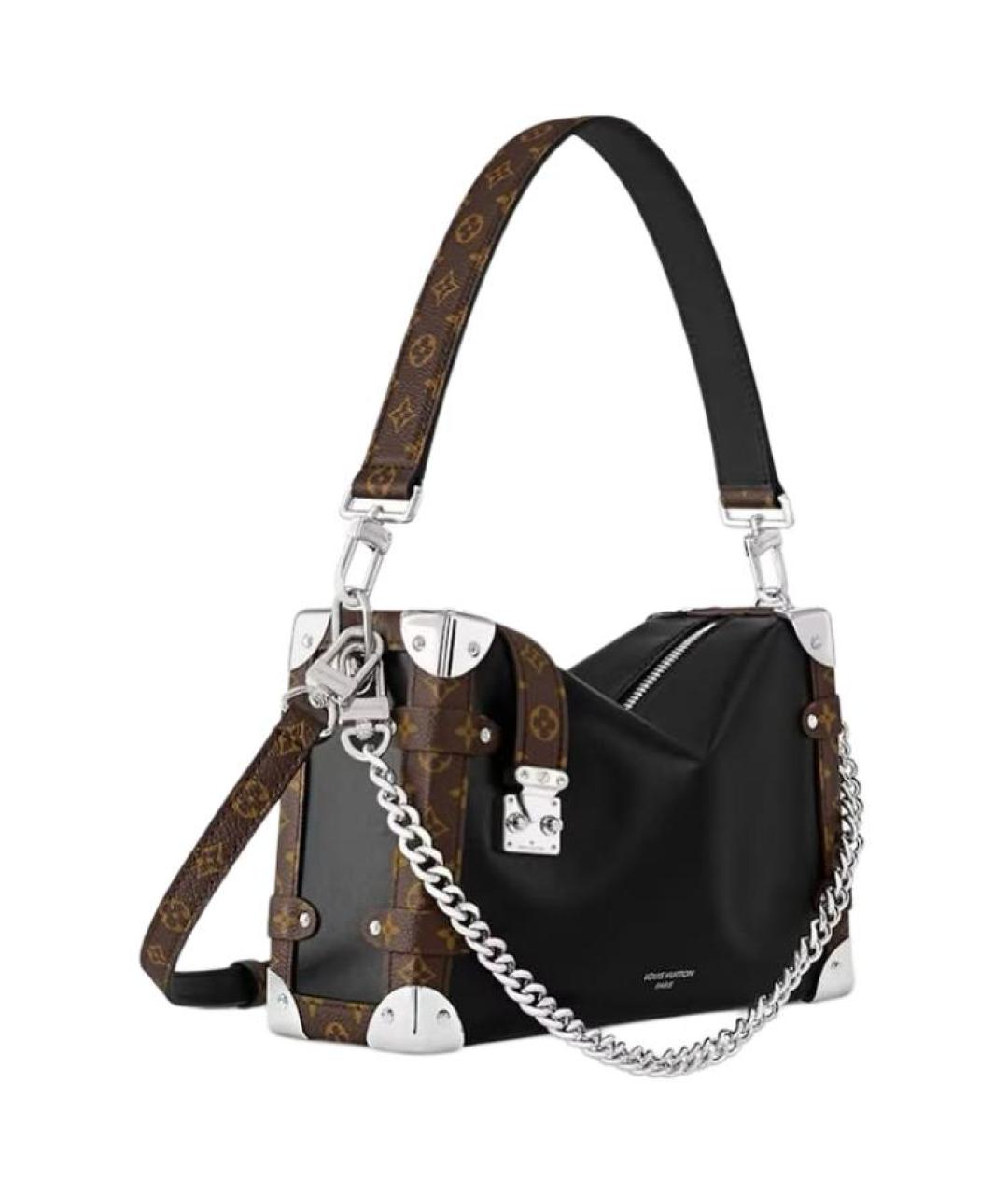 LOUIS VUITTON Черная кожаная сумка с короткими ручками, фото 2